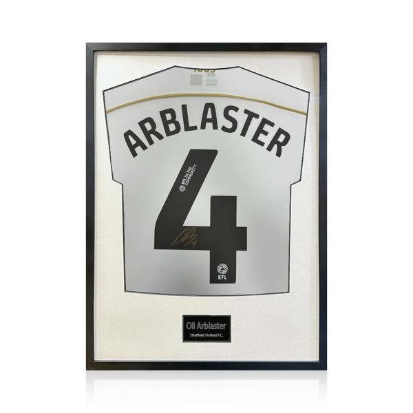 Ollie Arblaster Signed Sheffield United 25/26 Away Shirt Classic Frame