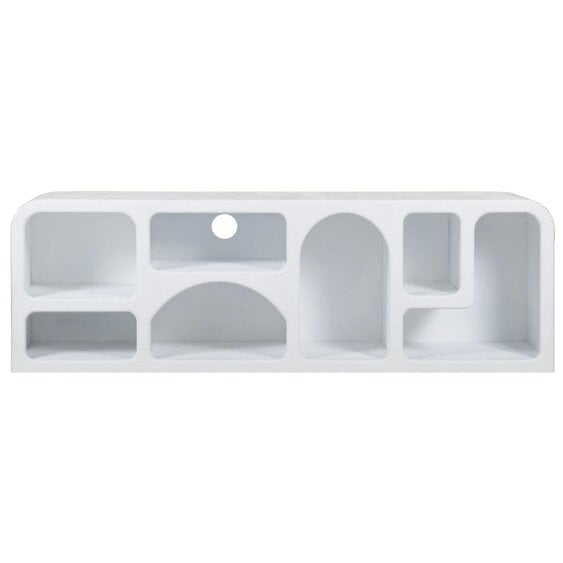 Wyld Haus Large White Abstract TV Display Unit with Open Storage
