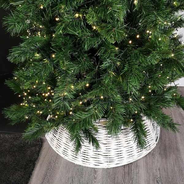 Samuel Alexander 40/58cm Samuel Alexander KD Willow Christmas Tree Skirt Wicker Rattan- Medium White Wash