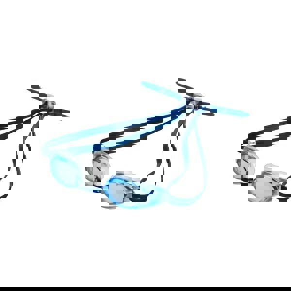 Aquafeel Glide adult swim goggles in blue and clear with adjustable straps