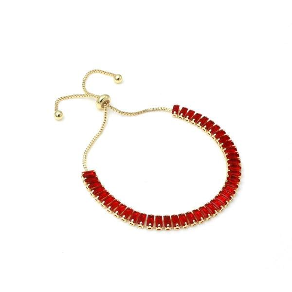 Say It With Emerald red Tennis Bracelet - Yellow Gold
