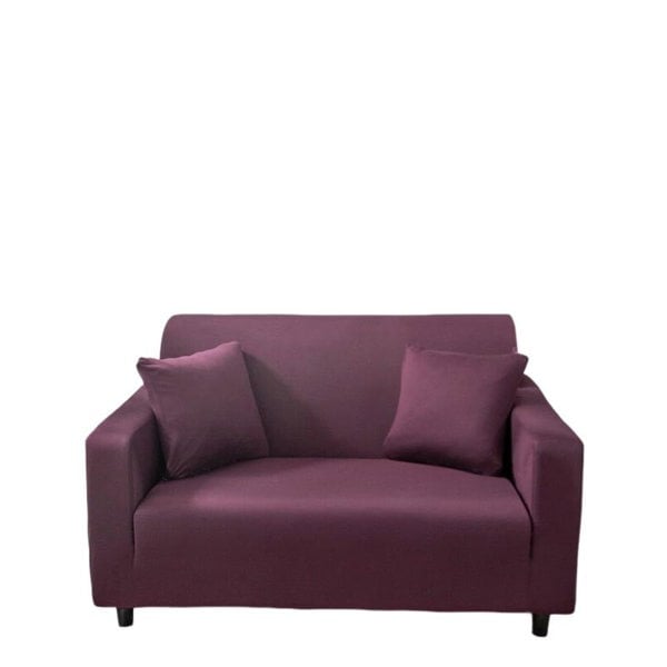 Anyseat 2 Seater Sofa Cover Plain Bean Paste Red Style and Protection For Living Room Sofa Chair Elastic Stretchable Slipcover