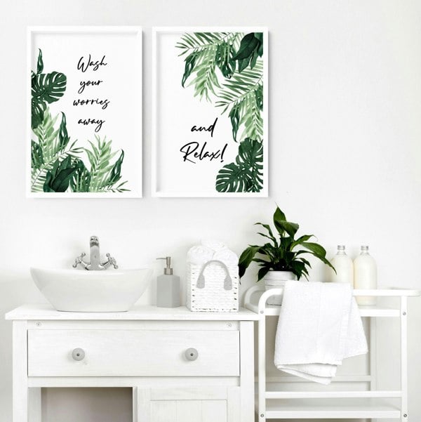 Art in bathroom | Set of 2 wall art prints