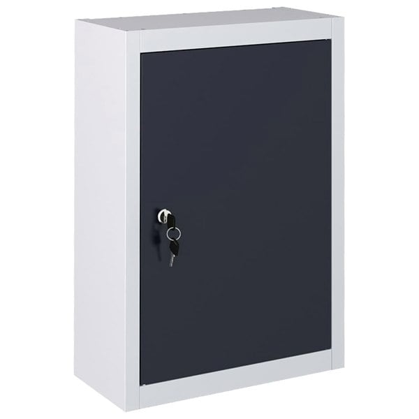 Berkfield Wall Mounted Tool Cabinet Industrial Style Metal Grey and Black