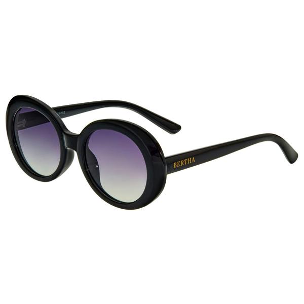 Bertha Annie Polarized Sunglasses - Black/Black - BRSBR054C1