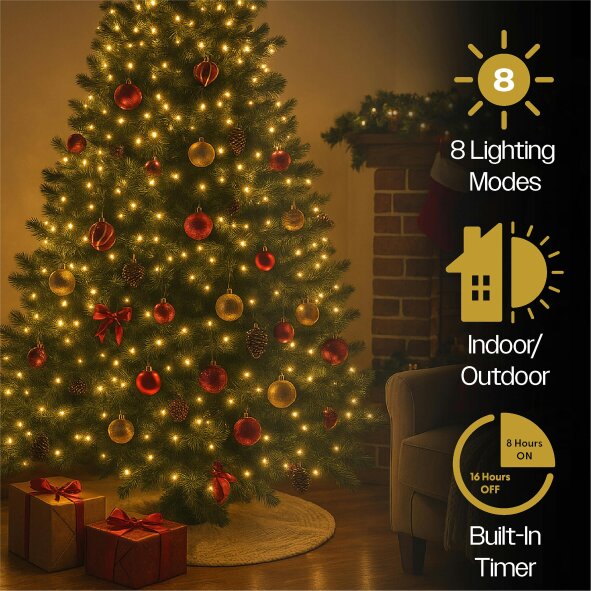 Scotts of Stow Xmas Haus Warm White Multifunction Micro LED Silver Wire Cluster Lights