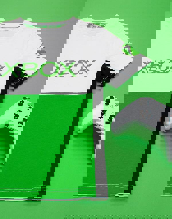 Xbox Boys White Cut & Sew Xbox Logo Short Sleeved T-Shirt