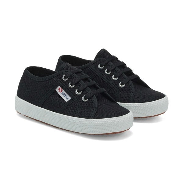 Superga Childrens/Kids 2750 Easylite Leather Trainers - Black/White