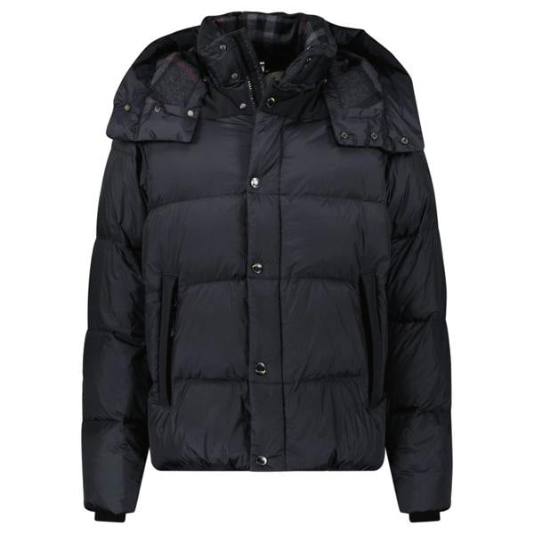 Burberry 'Leeds' Detachable Sleeve Hooded Down Jacket Black - chancefashionco