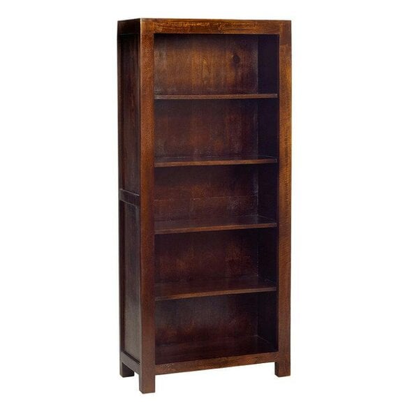 Wyld Haus Phuket Dark Mango Wood Large Open 5 Shelf Bookcase