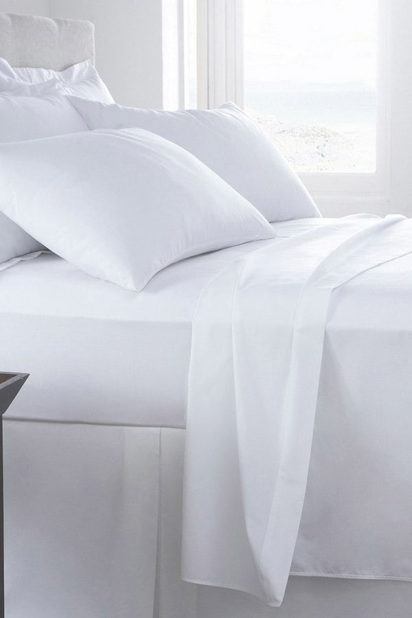 HomeSpace Direct Egyptian Cotton Deep Fitted Sheet - 400 Thread Count - 16" Deep