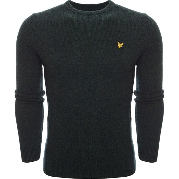 Lyle & Scott Crew Neck Lambswool Blend Jumper in Green