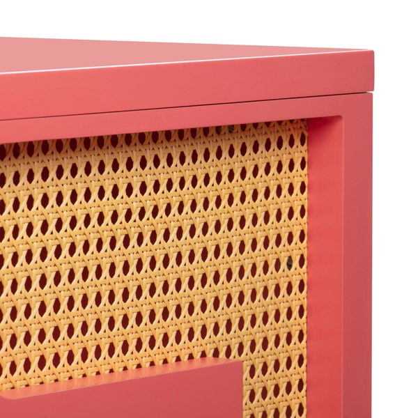 Furniture Edit Suzie Coral Pink & Rattan Executive Desk