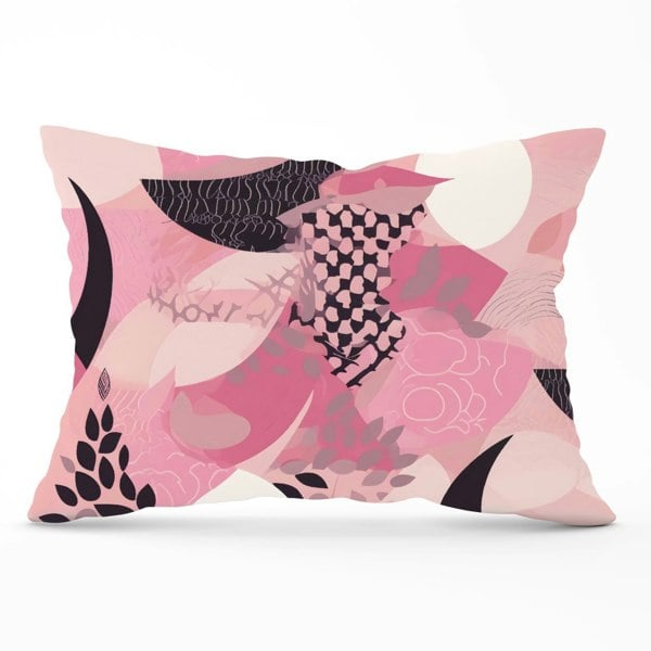 Warren Reed Abstract Pink Moon Pattern Cushions