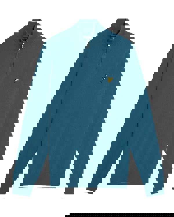 Lyle & Scott Cotton Merino Mens Quarter Zip Jumper - X862 Deep Water