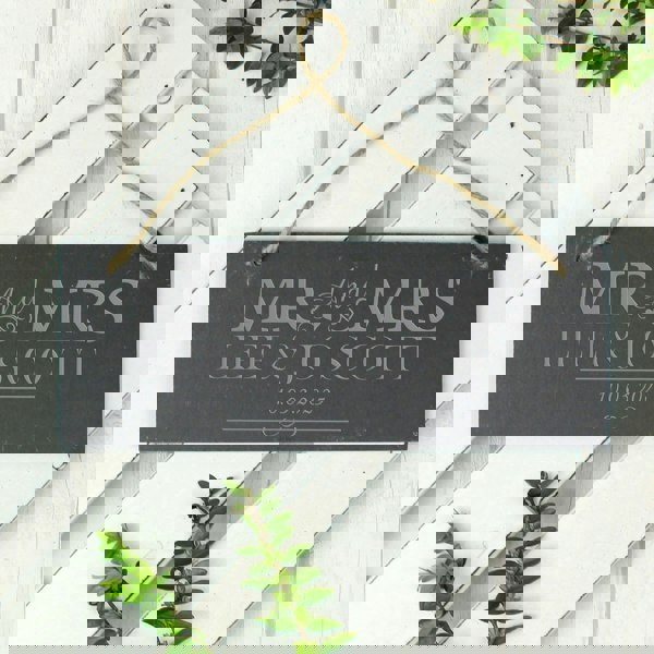 Personalised Memento Company Personalised Mr & Mrs Hanging Slate Plaque