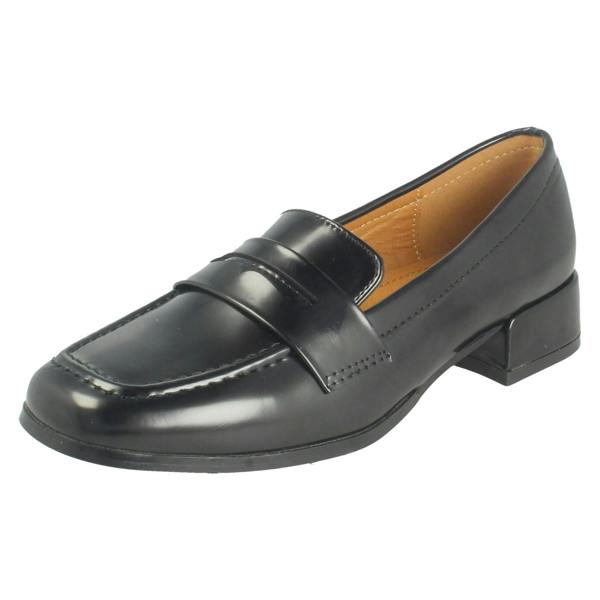 Spot On Ladies Spot On Low Heel Loafer Shoes F90155
