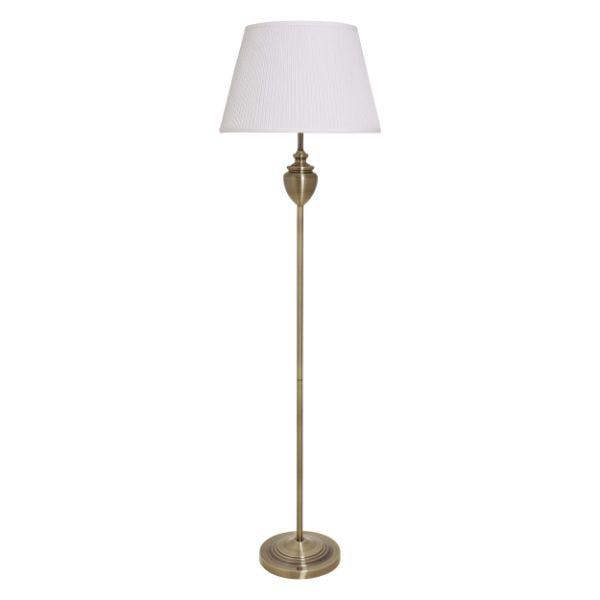 Pagazzi Lighting Giona Antique Brass & White Floor Lamp