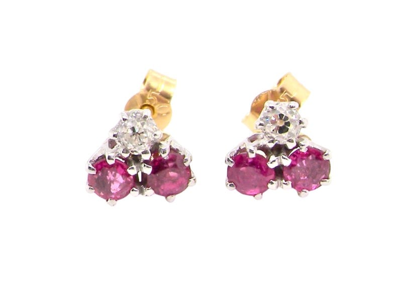 Vintage Tom A pair of vintage Ruby and Diamond earrings