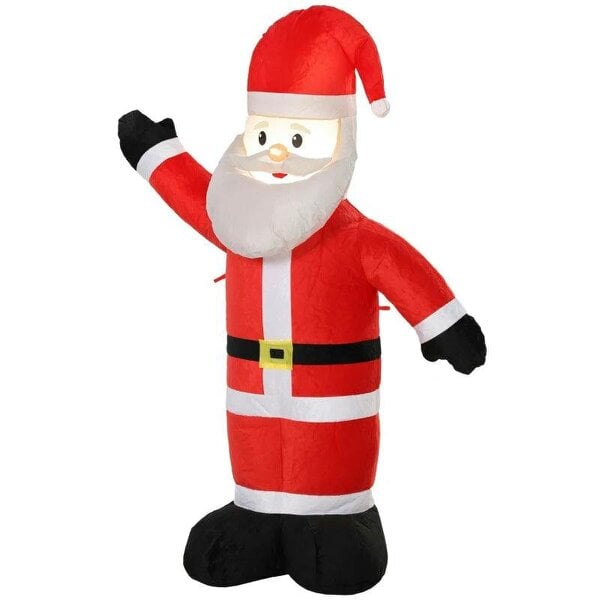 Bobobiy 5ft Christmas Inflatable Velvet Look Santa Claus with Welcoming Gesture