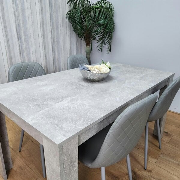 Kosy Koala Wooden Rectangle Dining Table Sets with Set of 4 Chairs for Dining Room, Grey