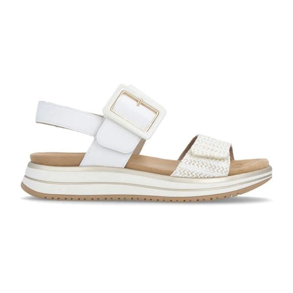 Remonte D1J53 Cross Strap Sandals   in  White