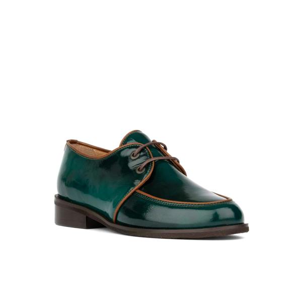 Embassy London Kiss - Green - Women's patent leather lace up shoe