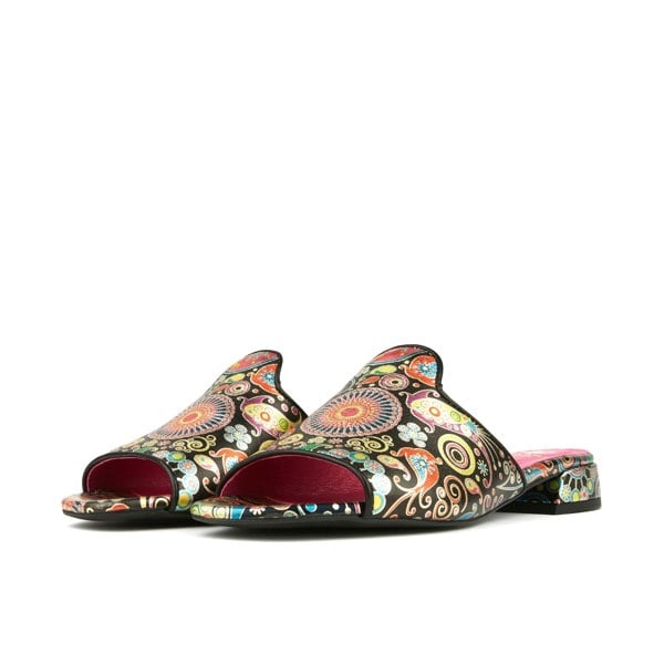 Embassy London South Beach - Navy Pink - Women's fully leather lined slip on sandal