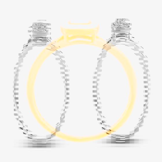 T. H. Baker 9ct Yellow Gold 0.05ct Diamond Pavé Square Cluster Promise Ring TH014658R