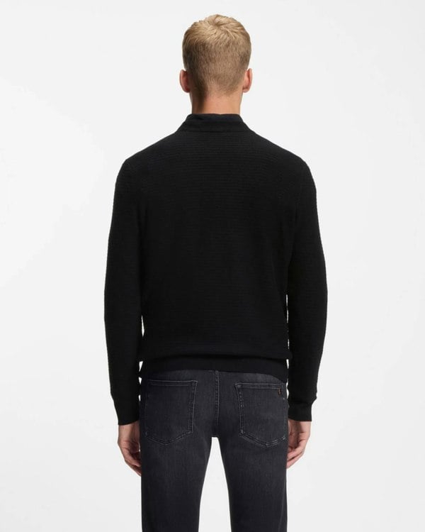 BOSS Orange Anion S Mens Crew Neck Jumper - Black 001 - CHO - Designer Mens Jumpers