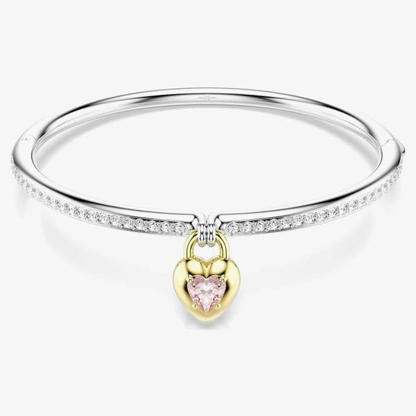 Swarovski Idyllia Mixed Metal Pink Heart Bangle 5737266 (M)