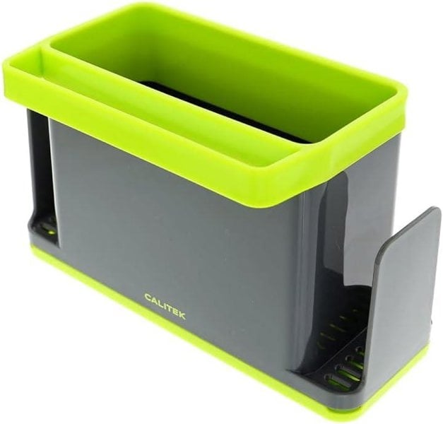 CALITEK Sink Caddy Washing Up Storage Tidy with Removable Drip Tray Green