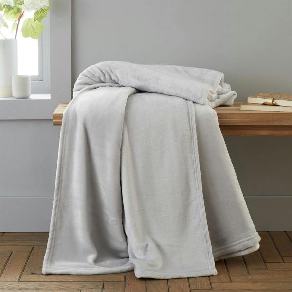 Velvet Raschel Throw Silver 200 x 240