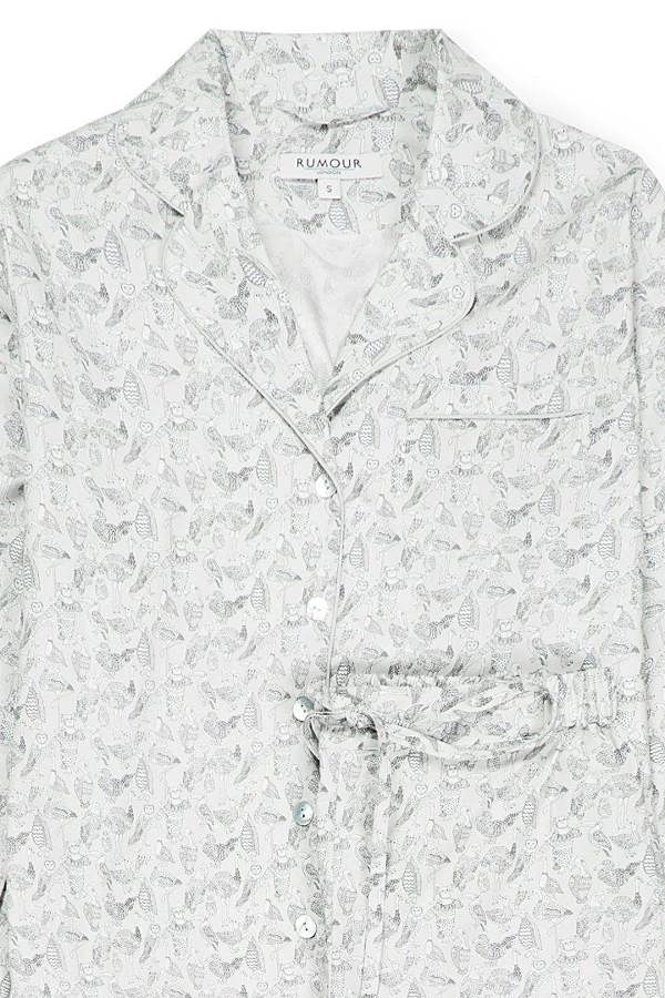 Rumour London Beak To Beak Liberty Print Cotton Pyjama Set