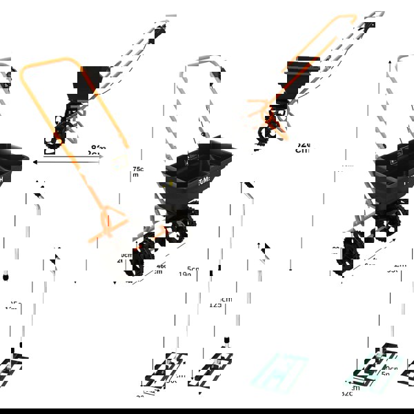 T-mech Rotary Spreader & 50cm Lawn Leveller - Green
