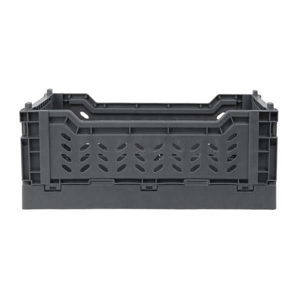 JVL STACKIT - Plastic Foldable Storage Crate - 4L - Grey