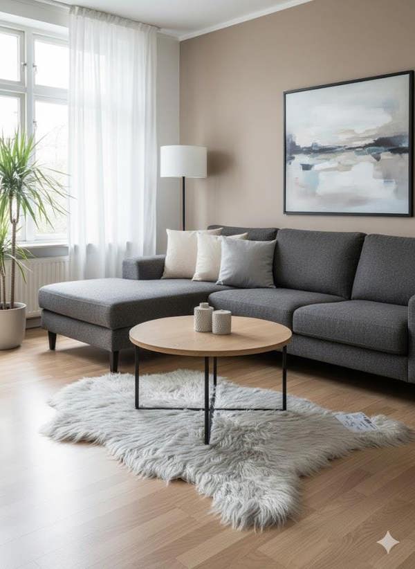 Faux Rabbit Fur Rug Silver 60x90cm