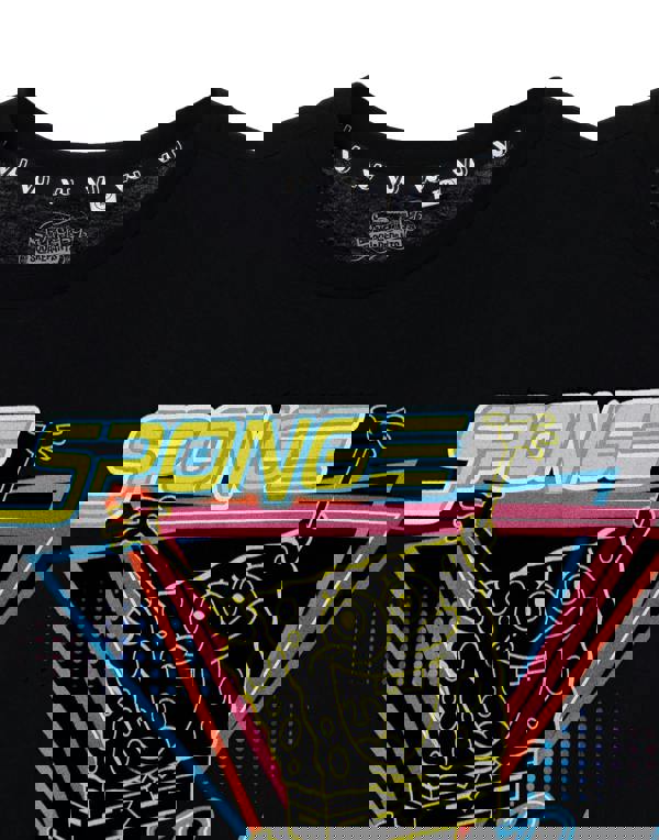 SpongeBob SquarePants Womens Black 80's Neon Short Sleeved T-Shirt