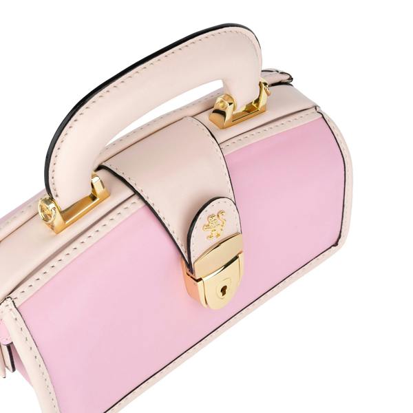 Embassy London Gazelle Mini - Pink & Pink - Women’s mini patent leather top handle & crossbody bag