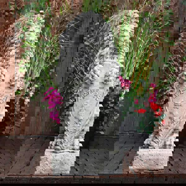 Majestic Gatepost Lion status with Welcome Shield