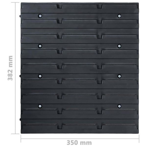 Berkfield 96 Piece Storage Bin Kit with Wall Panels Red and Black
