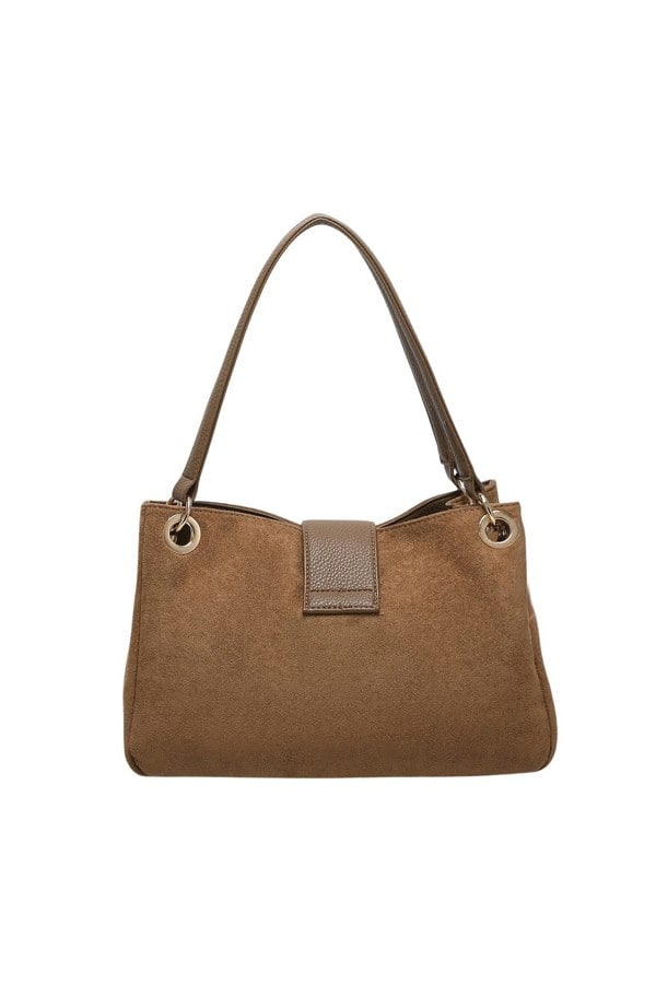 Kitise Shoulder Bag with Buckle Accent and Dual Top Handles
