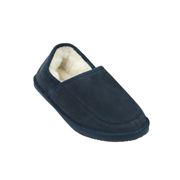 Eastern Counties Leather Mens Dominic Wool-blend Slippers - Navy