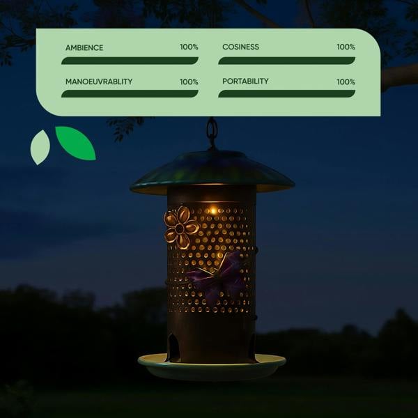 Gardenwize Solar Bird Feeder – Hanging Feeder with LED Light