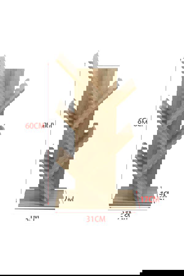 Living and Home 5 Tier Rustic Standing Tree Bookshelf