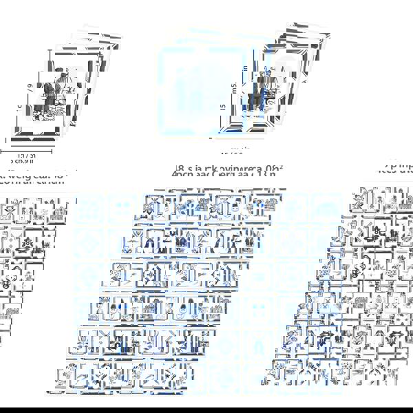 WT1528 - Dutch Blue Tiles Wall Stickers - 15 cm x 15 cm - 24 pcs.