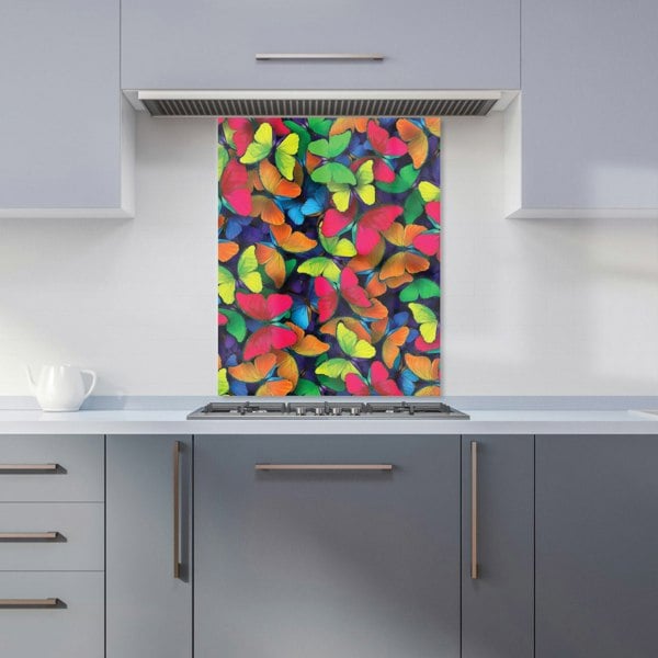 Warren Reed - Designer Rainbow Butterflies Kitchen Splashback