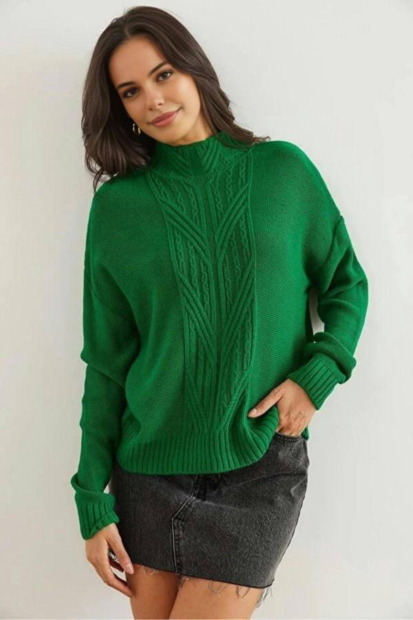 Hoxton Gal High-Neck Cable Knit Sweater