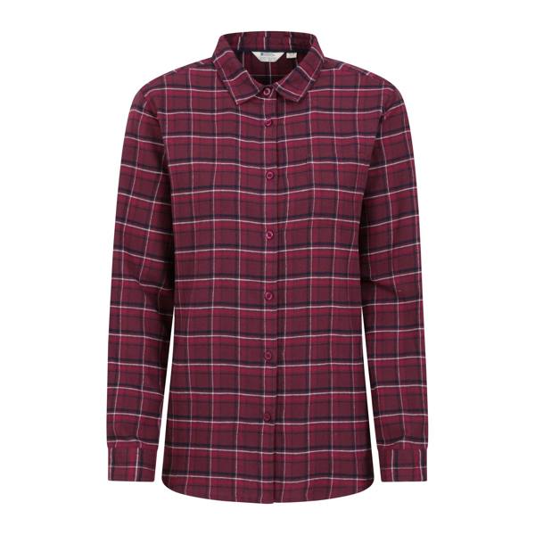 Mountain Warehouse Womens/Ladies Balsam Brushed Flannel Longline Shirt - Burgundy - 