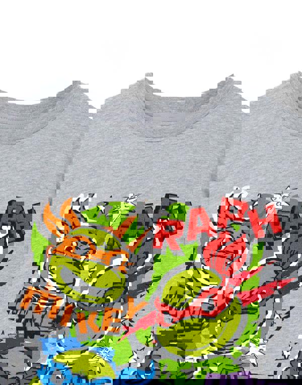 Teenage Mutant Ninja Turtles Unisex Kids Grey Doodle Ninja Faces Short Sleeved T-Shirt